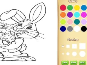 ゲーム子供向けのイースターバニーの塗り絵オンライン