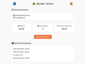 ゲームJBurger Tycoonオンライン