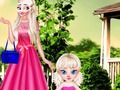ゲームママのエルサと赤ちゃんの写真撮影 オンライン
