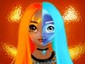 ゲームプリンセスハロウィンメイクハーフフェイスチュートリアルオンライン