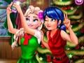ゲームレディバグとエルサのクリスマスセルフィーオンライン