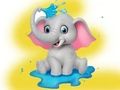 ゲーム塗り絵: 水を噴霧する象 オンライン