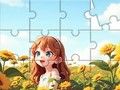 ゲームジグソーパズル: 向日葵の女の子 オンライン