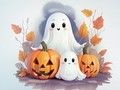 ゲーム塗り絵: ハロウィンの幽霊 オンライン