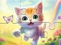 ゲームジグソーパズル: 蝶と子猫 オンライン