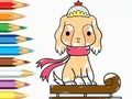 ゲーム塗り絵: 犬ぞり オンライン