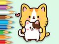 ゲームぬりえ: 猫を抱きしめる オンライン