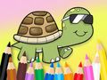 ゲーム塗り絵: サングラスのカメ オンライン