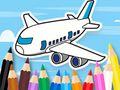 ゲーム塗り絵: 空飛ぶ飛行機 オンライン