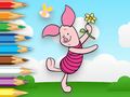 ゲーム塗り絵: おもちゃの風車を持つ子豚 オンライン