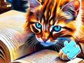 ゲームジグソーパズル: 猫の読書 オンライン