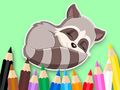 ゲームぬり絵: 赤ちゃんアライグマ オンライン