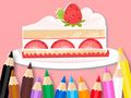 ゲーム塗り絵: ストロベリーケーキ オンライン