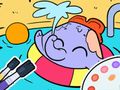 ゲーム塗り絵: 象が泳ぐ オンライン