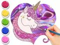 ゲーム塗り絵: 輝くユニコーン オンライン