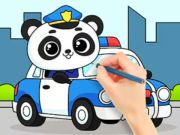 ゲーム塗り絵: 警察パンダ オンライン