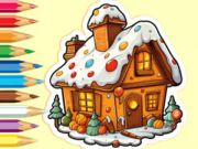 ゲーム塗り絵: クリスマス キャンディ ハウス オンライン