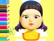 ゲーム塗り絵：イカのゲーム人形 オンライン