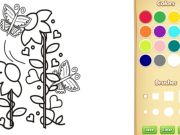 ゲーム子供のための蝶と花の塗り絵オンライン