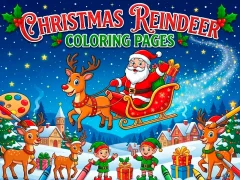 ゲームChristmas Reindeer Coloring Pagesオンライン