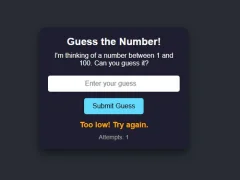 ゲームNumber Guessingオンライン