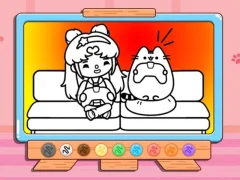 Coloring Book: Toca Life With Pusheen — 無料オンラインゲーム
