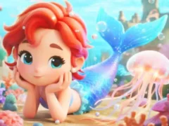 Jigsaw Puzzle: Chibi Mermaid Marshmallow Jellyfish — 無料オンラインゲーム