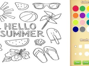 ゲームこんにちは、子供のための夏の塗り絵オンライン
