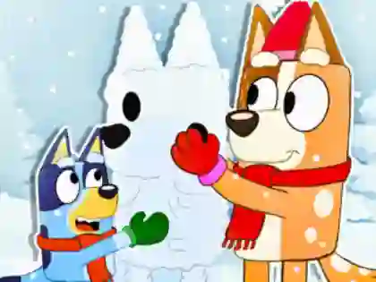 Jigsaw Puzzle: Bluey Christmas Snowman — 無料オンラインゲーム