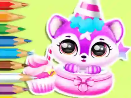 Coloring Book: Baby Fluff's Birthday — 無料オンラインゲーム