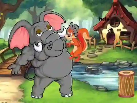 Squirrel Trapped To Giant Elephant — 無料オンラインゲーム