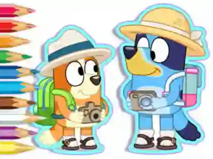 Coloring Book: Bluey Camping — 無料オンラインゲーム