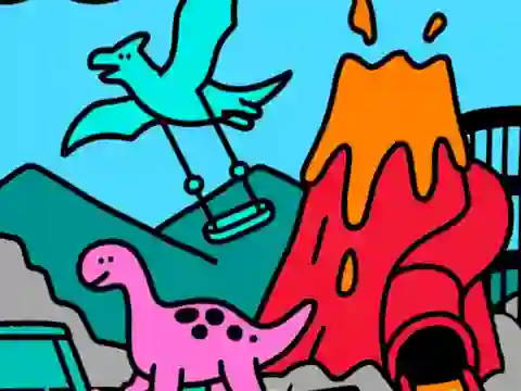 Color By Code Dino Park — 無料オンラインゲーム