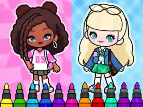 Coloring Book: Aha World Sporty Girl — 無料オンラインゲーム