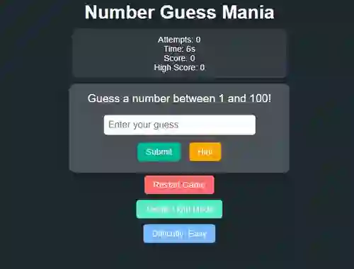 Number Guess Mania — 無料オンラインゲーム