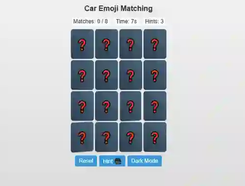 Car Emoji Matching — 無料オンラインゲーム