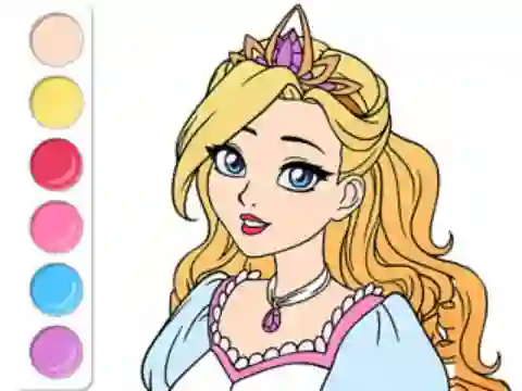 Coloring Book: Princess Prom Dress — 無料オンラインゲーム
