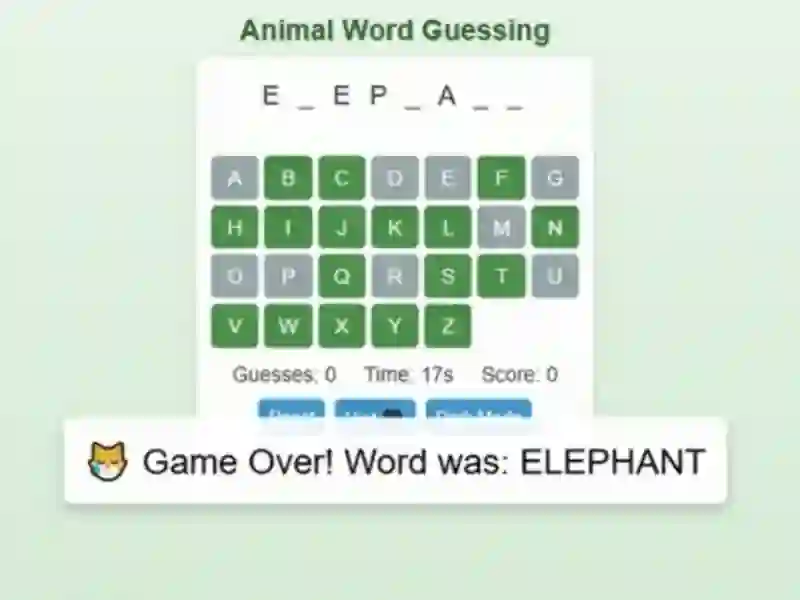 Animal Word Guessing Game — 無料オンラインゲーム