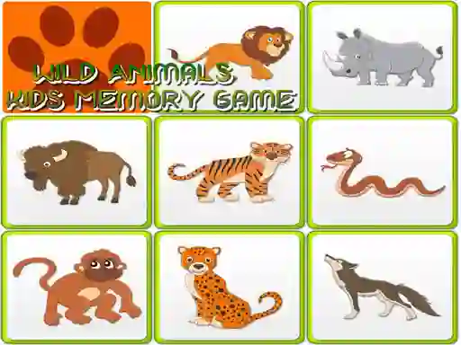 Wild Animals Kids Memory game — 無料オンラインゲーム