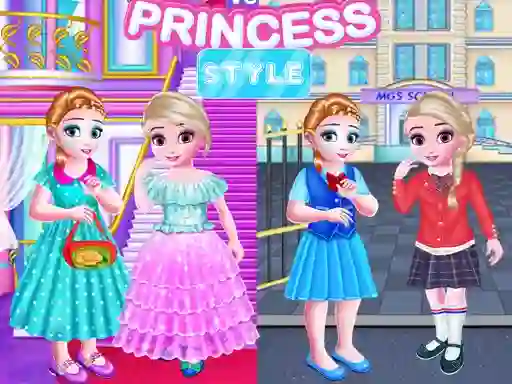 Little Girls School vs Princess Style — 無料オンラインゲーム