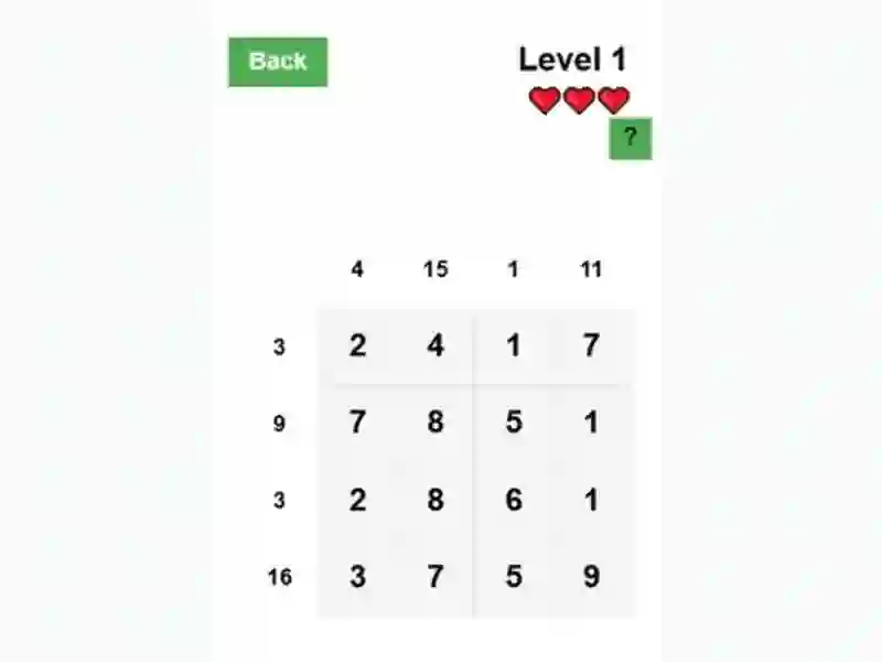Number Sums — 無料オンラインゲーム