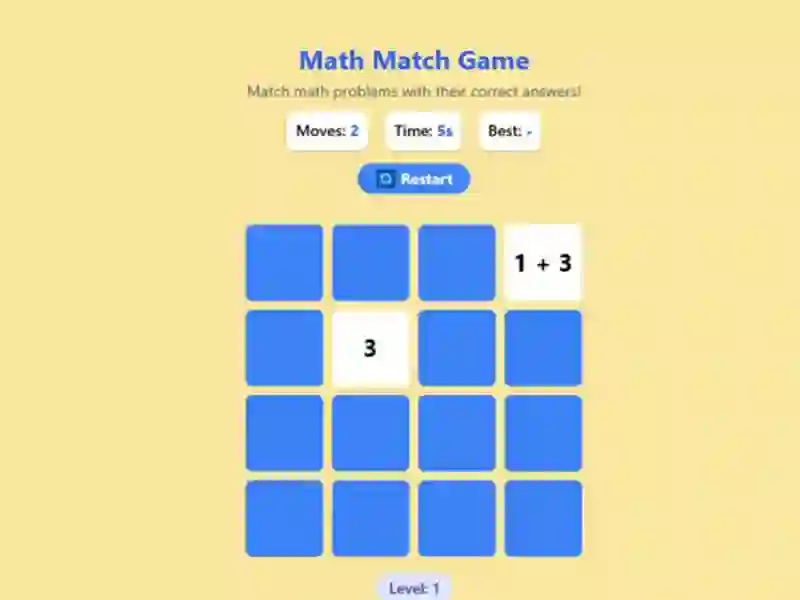 Math Match Game — 無料オンラインゲーム