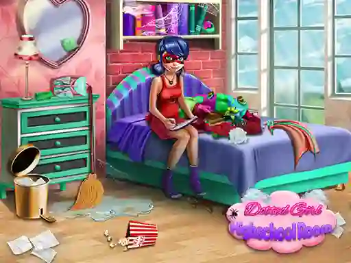 Dotted Girl: Highschool room — 無料オンラインゲーム