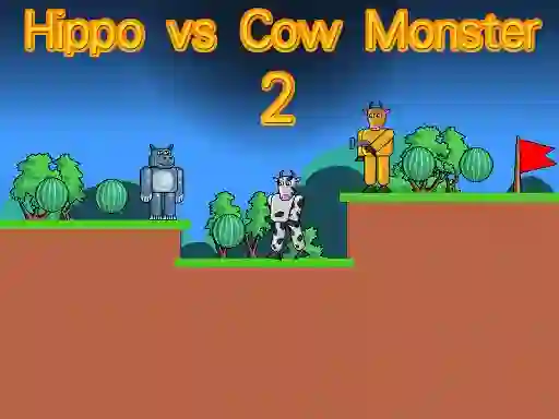 Hippo vs Cow Monster 2 — 無料オンラインゲーム