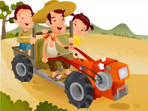 Cartoon Tractor Puzzle — 無料オンラインゲーム
