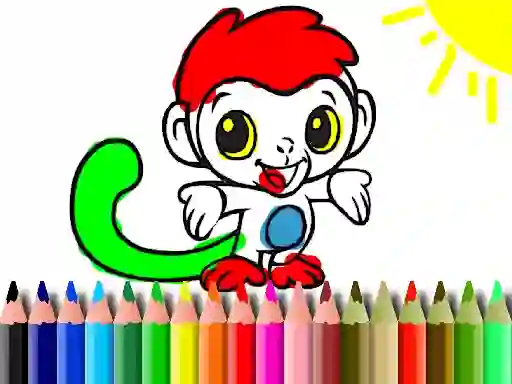 Back To School: Monkey Coloring — 無料オンラインゲーム
