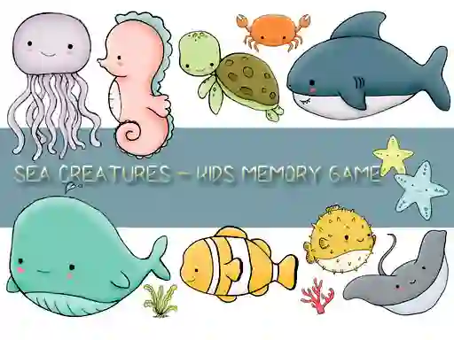 Kids Memory Sea Creatures — 無料オンラインゲーム