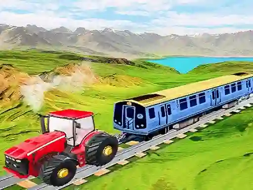 Chained tractor towing train — 無料オンラインゲーム