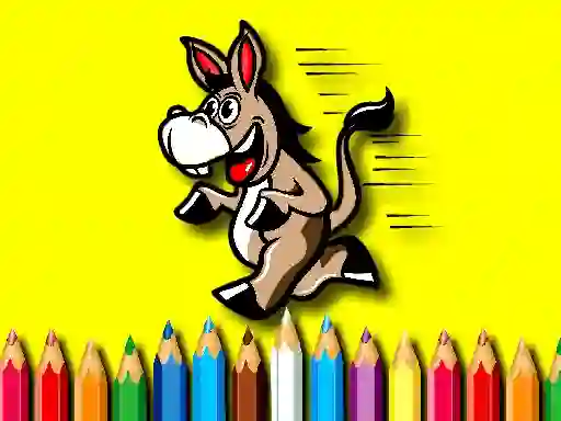 Back To School Coloring Book Donkey — 無料オンラインゲーム