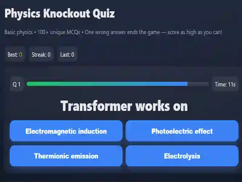 ゲームPhysics knowledge quizオンライン